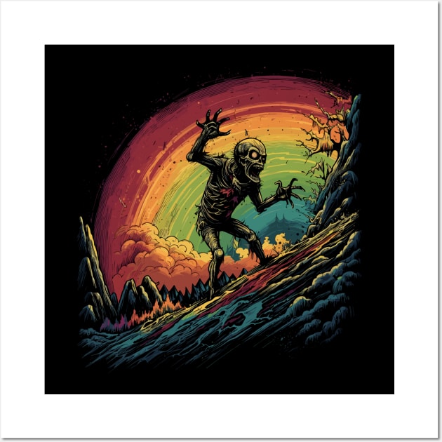 Somewhere Over The Zombie Rainbow Wall Art by Geektastic Designs